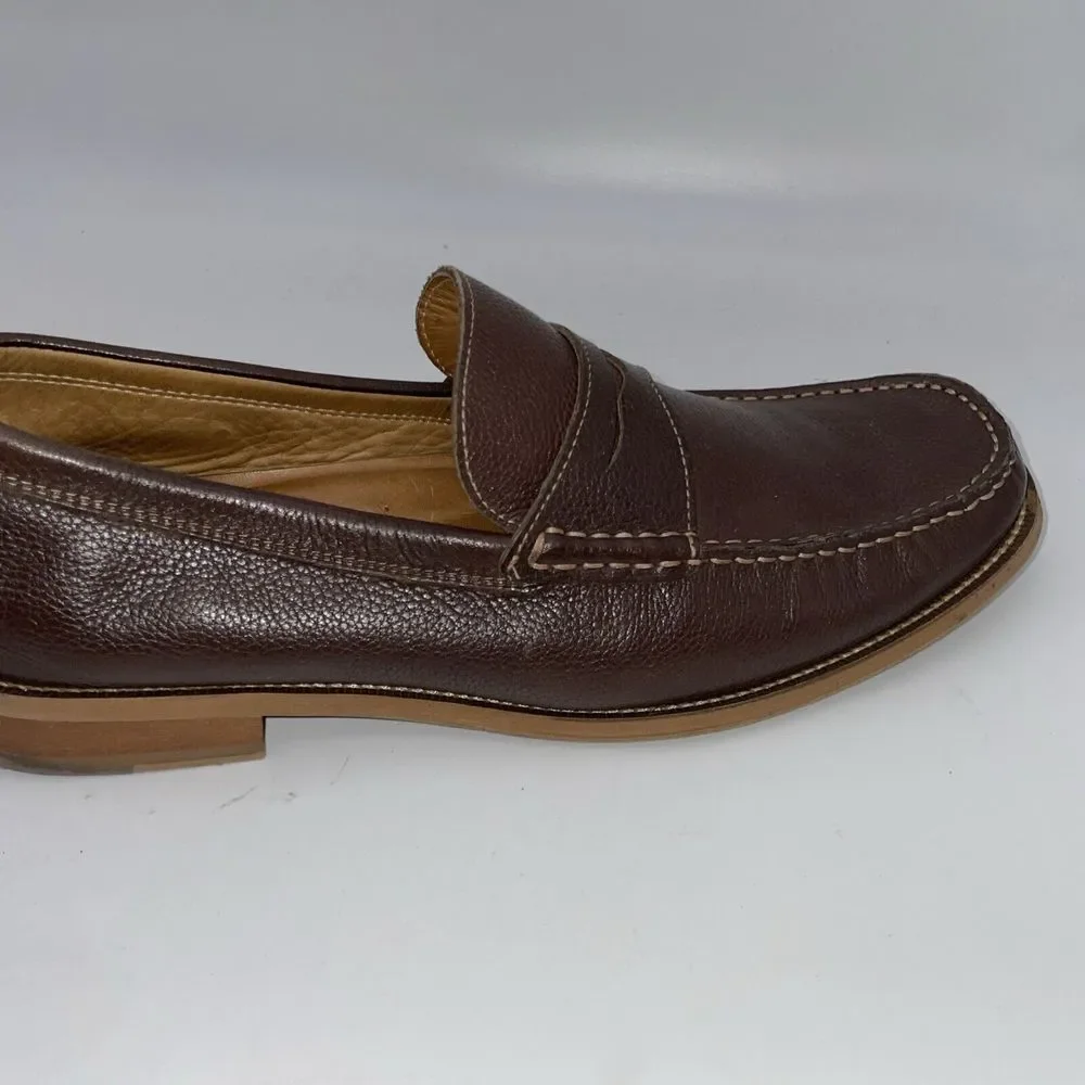 Donald Pliners Men's Brown Pebble Grain Penny loafers size 10‎